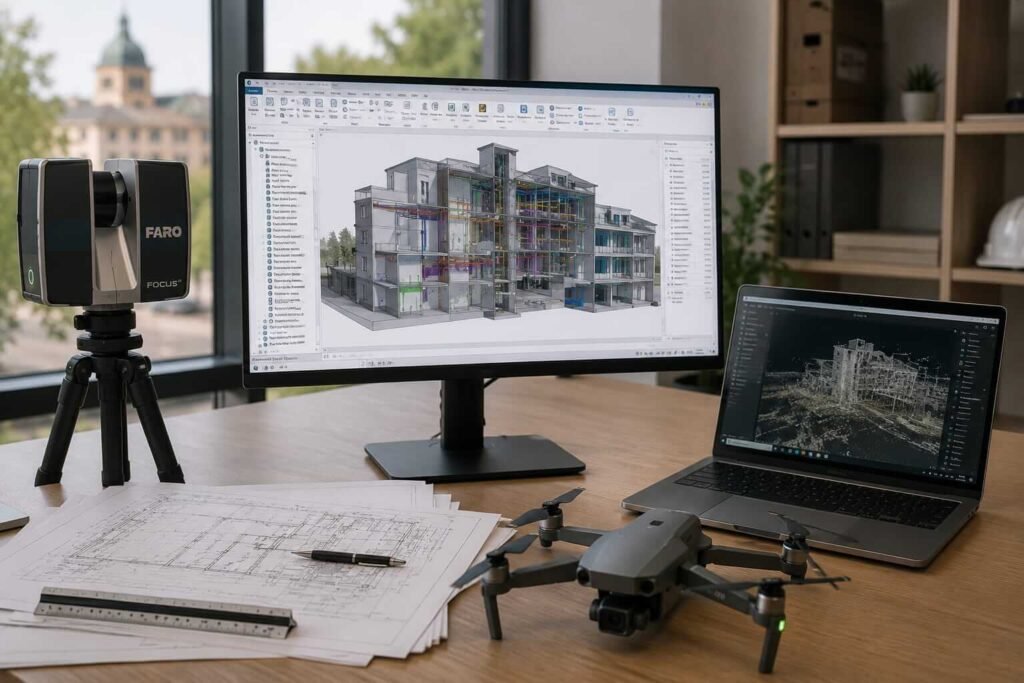 BIM gemelos digitales escaneo láser Aranjuez