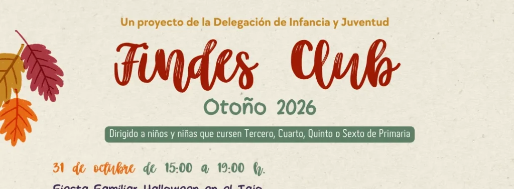 Cartel oficial Findes Club otoño 2026 en Aranjuez